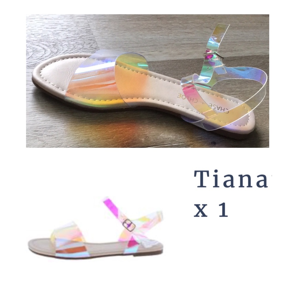 Tiana Rainbow Clear Sandals Nude Base - Picture 2 of 6